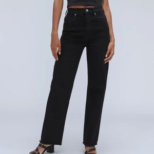 NWT Everlane The Way High Straight Leg Coal Black Jeans Size 27 Women